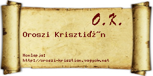 Oroszi Krisztián névjegykártya