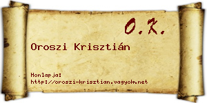Oroszi Krisztián névjegykártya